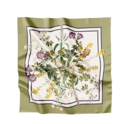 Flora Danica silketørklæde 90 x 90 cm