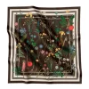 Flora Danica silketørklæde 53 x 53 cm